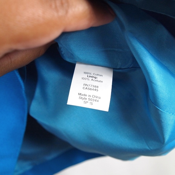 J.Crew Factory Textured Cotton Prussian Blue Dress - Picture 5 of 6